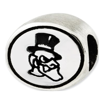 Wake Forest University Sterling Silver Antiqued Bead