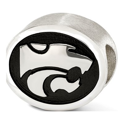 Kansas State University Sterling Silver Antiqued Bead – view 4