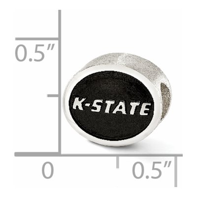 Kansas State University Sterling Silver Antiqued Bead – view 5