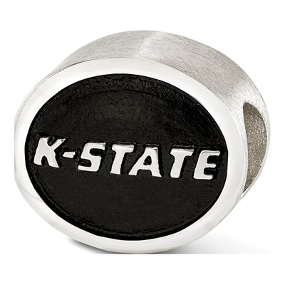 Kansas State University Sterling Silver Antiqued Bead