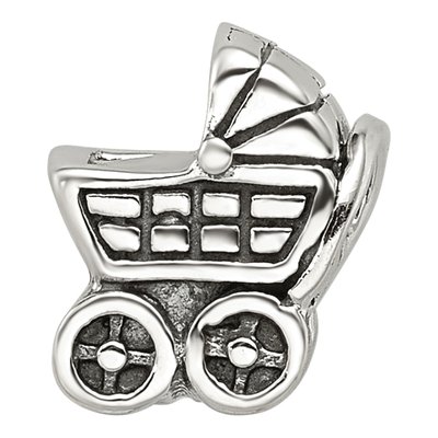Sterling Silver Baby Carriage Bead – view 5