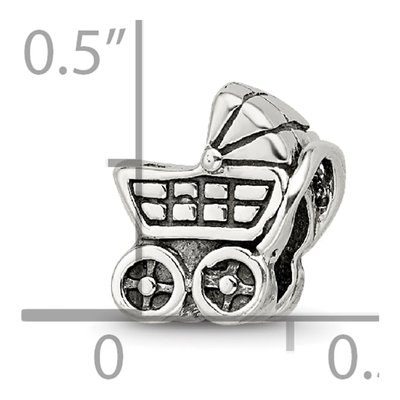 Sterling Silver Baby Carriage Bead – view 6
