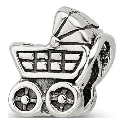 Sterling Silver Baby Carriage Bead