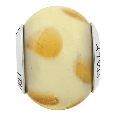Sterling Silver Murano Glass Cream Dot Bead – view 4