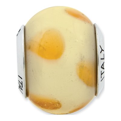 Sterling Silver Murano Glass Cream Dot Bead – view 5