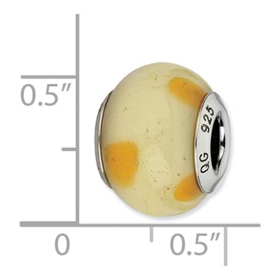Sterling Silver Murano Glass Cream Dot Bead – view 6