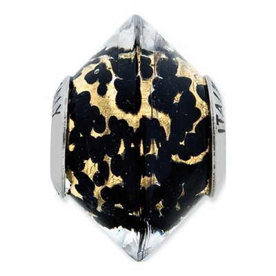 Sterling Silver Black Murano Glass Bead – view 5