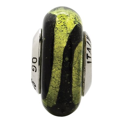 Sterling Silver Murano Glass Lime Black Bead – view 4