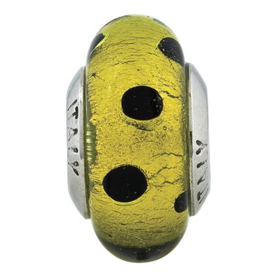 Sterling Silver Murano Glass Lime Green Bead