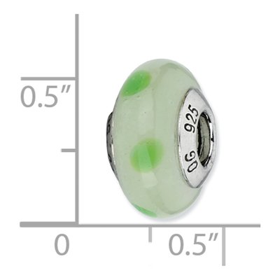 Sterling Silver Murano Glass Light Green Bead – view 6