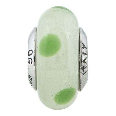 Sterling Silver Murano Glass Light Green Bead