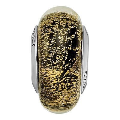 Sterling Silver Black Murano Glass Bead – view 5