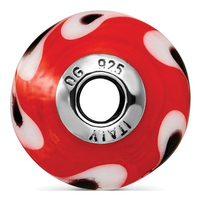 Sterling Silver Red Murano Glass Bead – view 4