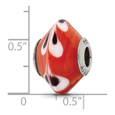 Sterling Silver Red Murano Glass Bead – view 7