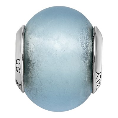 Sterling Silver Light Blue Murano Glass Bead – view 6