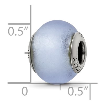 Sterling Silver Light Blue Murano Glass Bead – view 7
