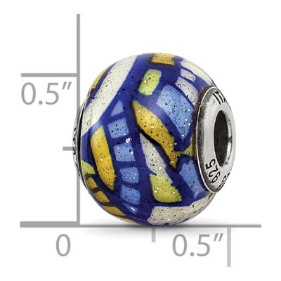 Sterling Silver Multicolor Glitter Glass Bead – view 7