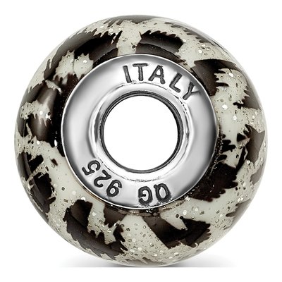 Sterling Silver Black Glass Bead – view 4