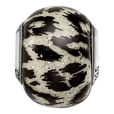 Sterling Silver Black Glass Bead – view 6