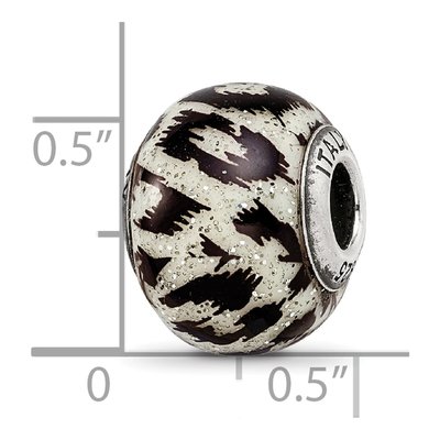 Sterling Silver Black Glass Bead – view 7