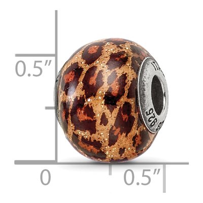 Sterling Silver Brown Jaguar Glass Bead – view 7