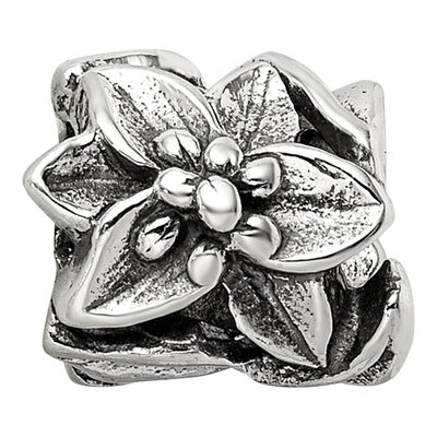 Sterling Silver Plumeria Floral Bead – view 5