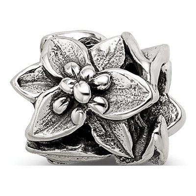 Sterling Silver Plumeria Floral Bead