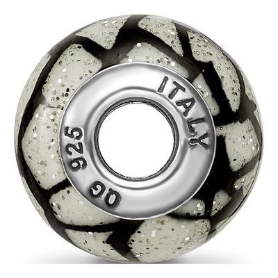 Sterling Silver Black Glass Bead – view 4