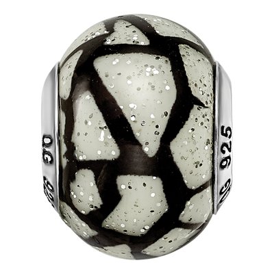 Sterling Silver Black Glass Bead – view 6