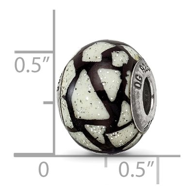 Sterling Silver Black Glass Bead – view 7