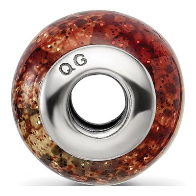 Sterling Silver Python Glitter Glass Bead – view 4