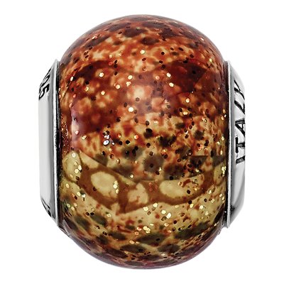 Sterling Silver Python Glitter Glass Bead – view 5
