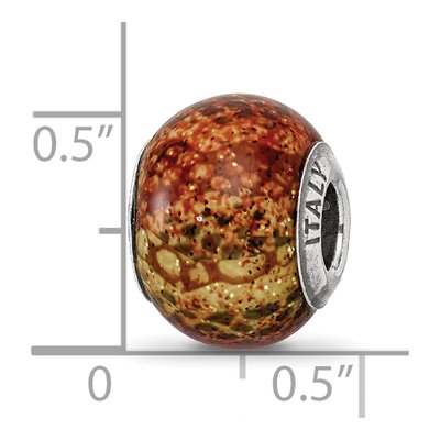 Sterling Silver Python Glitter Glass Bead – view 7