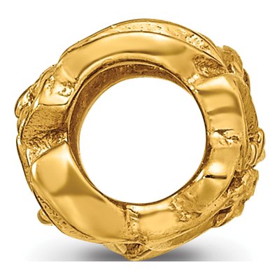 Gold-Plated Sterling Silver Plumeria Bead – view 4