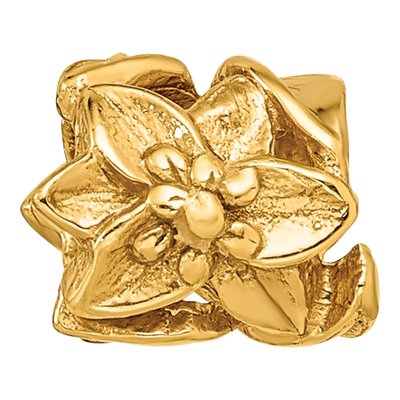 Gold-Plated Sterling Silver Plumeria Bead – view 5