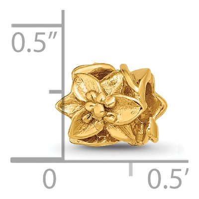 Gold-Plated Sterling Silver Plumeria Bead – view 6