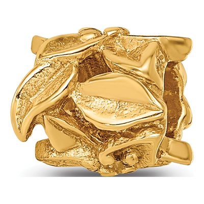 Gold-Plated Sterling Silver Plumeria Bead – view 7