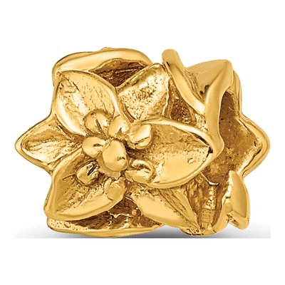 Gold-Plated Sterling Silver Plumeria Bead