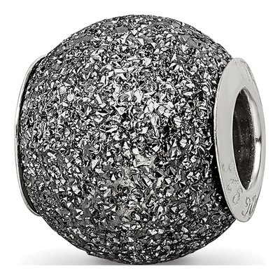 Sterling Silver Grey Laser Cut Bead