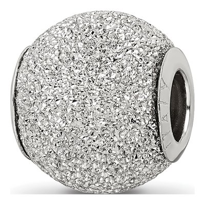 Sterling Silver Laser Cut Grey Bead