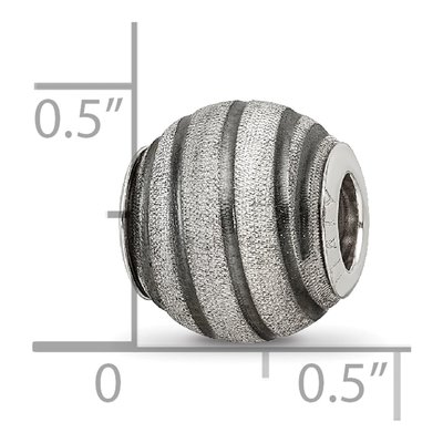Sterling Silver Grey Laser-Cut Bead – view 6