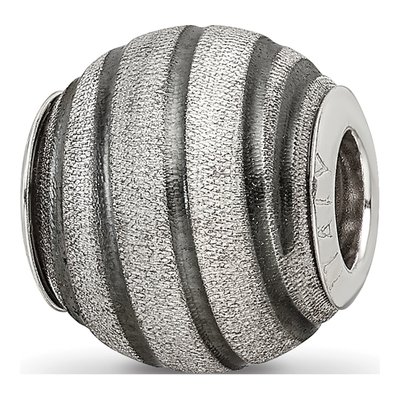 Sterling Silver Grey Laser-Cut Bead
