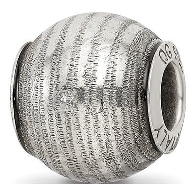 Sterling Silver Grey Laser-Cut Bead