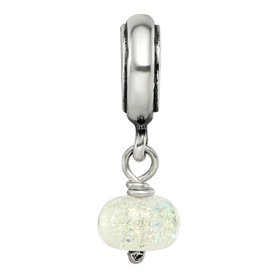 Sterling Silver Dichroic Glass Dangle Bead – view 5