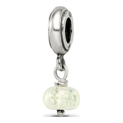 Sterling Silver Dichroic Glass Dangle Bead – view 8