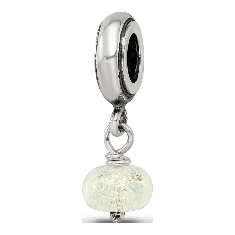 Sterling Silver Dichroic Glass Dangle Bead
