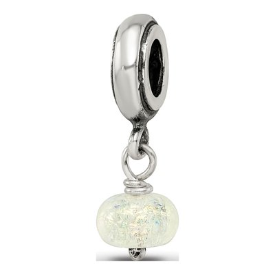 Sterling Silver Dichroic Glass Dangle Bead