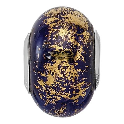 Sterling Silver Dark Blue Ceramic Bead – view 5