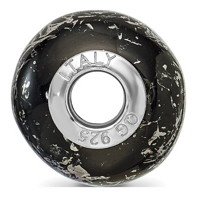 Sterling Silver Black Ceramic Bead – view 4