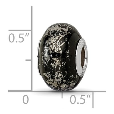 Sterling Silver Black Ceramic Bead – view 6